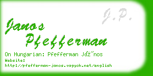 janos pfefferman business card